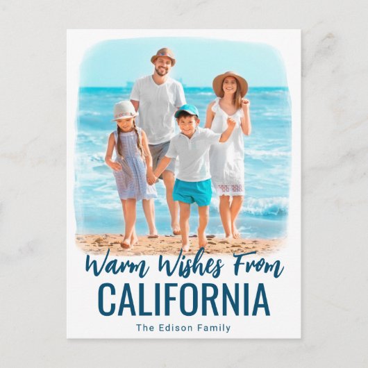 Family Beach Foto Weihnachtskarte Staat Postkarte (Vorderseite)