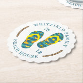 Family Beach House Custom Summer Flip Flops Untersetzer (angewinkelt)