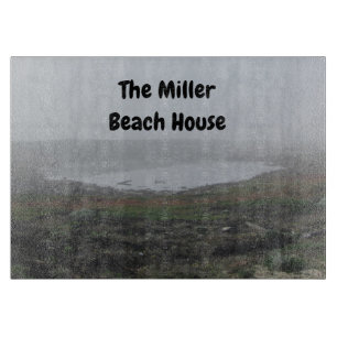 Family Beach House Foggy Morning Beach Dunes Fog Schneidebrett