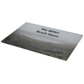 Family Beach House Foggy Morning Beach Dunes Fog Schneidebrett (Ecke)