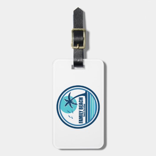 Family Beach South Carolina Palm Tree Birds Gepäckanhänger (Vorderseite vertikal)