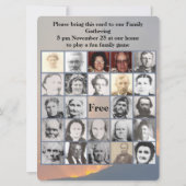 Family Bingo Card Orange Sunset and Mountain Foto (Rückseite)