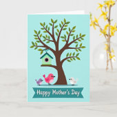 Family Birdhouse Mothers Day Card Karte (Gelbe Blume)
