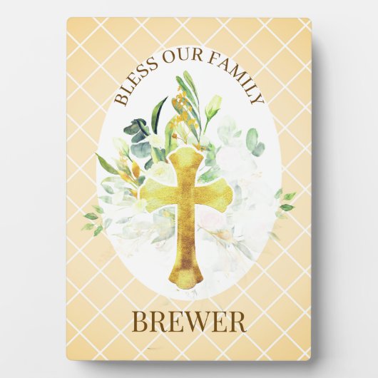 Family Blessing Christian Gift Plaque Fotoplatte (Vorderseite)