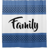 Family Blue Duschvorhang (Vorderseite)