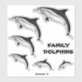 FAMILY BOTTLENOSE DOLPHINS AUFKLEBER (Blatt)