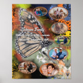Family Butterfly Photo Collage Art Print Poster (Vorne)