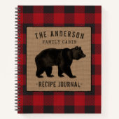Family Cabin Bear Red Buffalo Kariertes Rezept Jou Notizblock (Vorderseite)