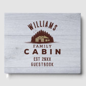 Family Cabin Rustic Wood Personalized  Gästebuch (Vorderseite)