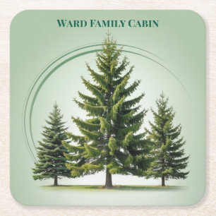 Family Cabin Square Untersetzer Set