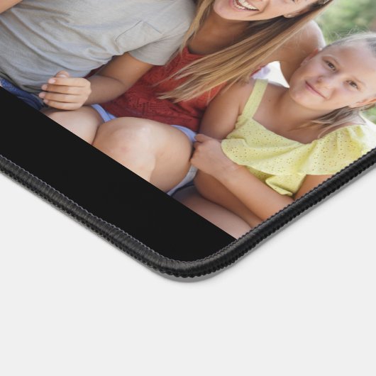 Family Calligraphy Script 3 Fotos Schwarz Schreibtischunterlage (Ecke)