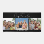 Family Calligraphy Script 3 Fotos Schwarz Schreibtischunterlage (Vorderseite)