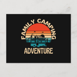 Family Camping Adventure Caravan Postkarte