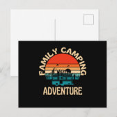 Family Camping Adventure Caravan Postkarte (Vorne/Hinten)