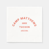 Family Camping Burnt Orange Wappen Serviette (Vorderseite)