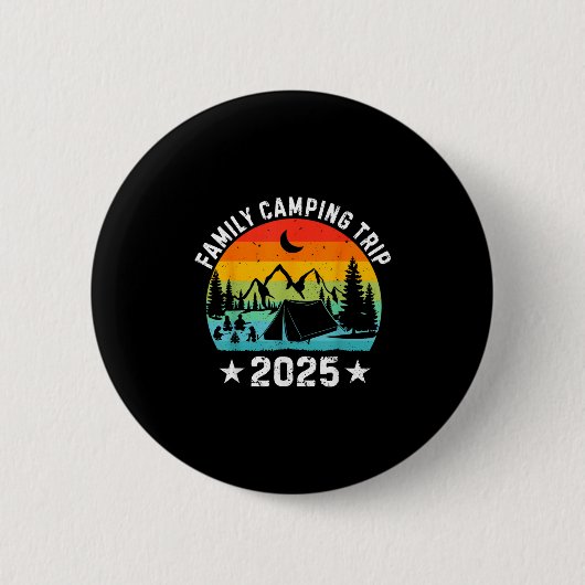 Family Camping Trip 2025 Matching Crew Summer Vaca Button (Vorderseite)