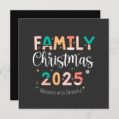 Family Christmas 2025 Blessed and Grateful Einladung (Vorne/Hinten)