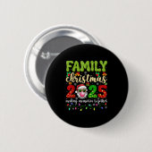Family Christmas 2025 Funny Xmas Tees Matching Squ Button (Vorne & Hinten)