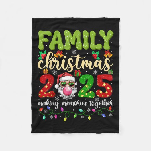 Family Christmas 2025 Funny Xmas Tees Matching Squ Fleecedecke (Vorderseite)