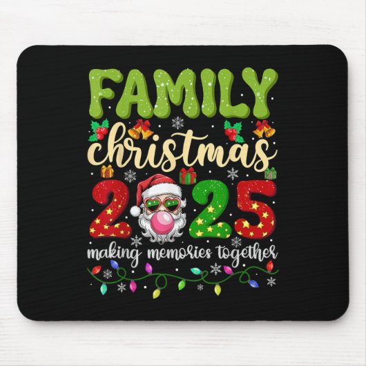 Family Christmas 2025 Funny Xmas Tees Matching Squ Mousepad (Vorne)