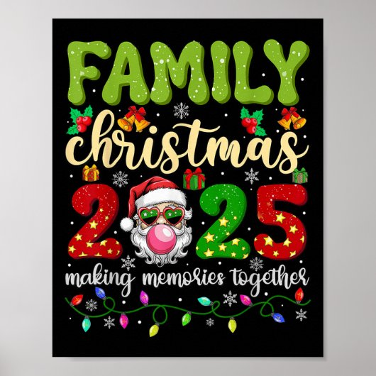 Family Christmas 2025 Funny Xmas Tees Matching Squ Poster (Vorne)