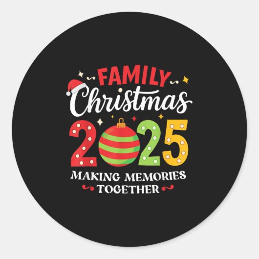 Family Christmas 2025 Group Matching Squad Funny S Runder Aufkleber (Vorderseite)