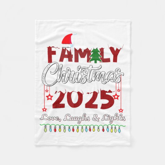 Family Christmas 2025 Love, Laughs And Lights Holi Fleecedecke (Vorderseite)