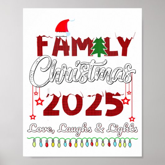 Family Christmas 2025 Love, Laughs And Lights Holi Poster (Vorne)
