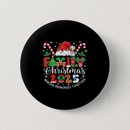 Family Christmas 2025 Making Memories Together Xma Button (Vorderseite)