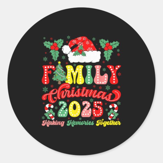 Family Christmas 2025 Matching Outfit Xmas Squad S Runder Aufkleber (Vorderseite)