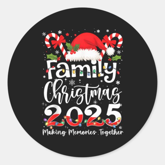 Family Christmas 2025 Matching Outfit Xmas Squad S Runder Aufkleber (Vorderseite)