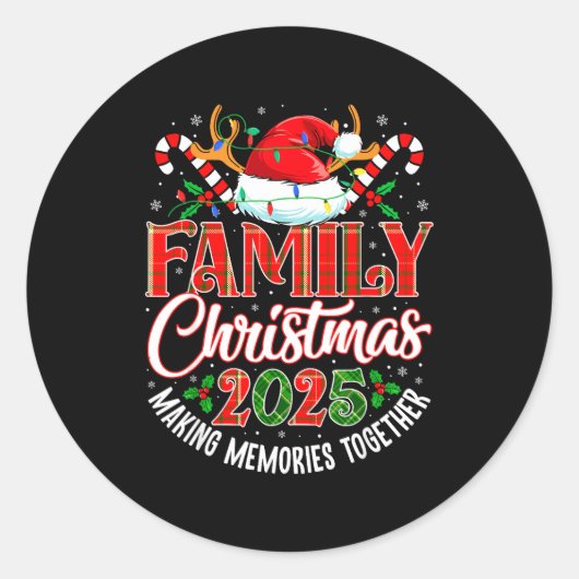 Family Christmas 2025 Matching Pajama Xmas Squad Runder Aufkleber (Vorderseite)