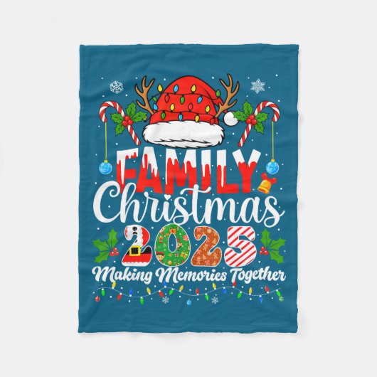 Family Christmas 2025 Matching Pajamas Xmas Family Fleecedecke (Vorderseite)