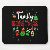 Family Christmas 2025 Matching Red Plaid Squad San Mousepad (Vorne)