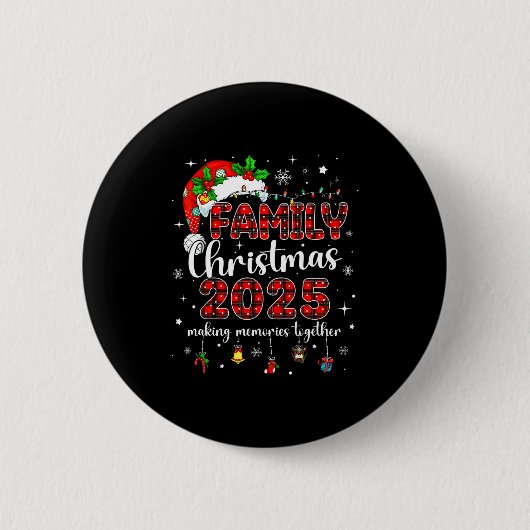 Family Christmas 2025 Matching Santa Tee Xmas Paja Button (Vorderseite)