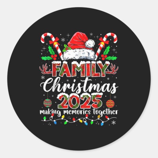 Family Christmas 2025 Matching Santa Tee Xmas Paja Runder Aufkleber (Vorderseite)
