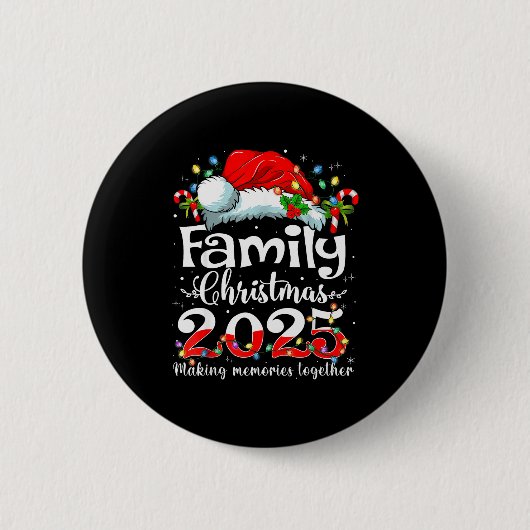 Family Christmas 2025 Matching Squad Santa Elf Fun Button (Vorderseite)