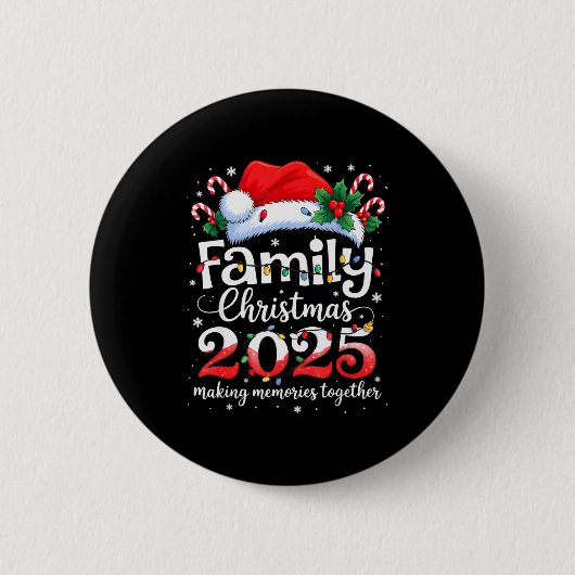 Family Christmas 2025 Matching Squad Santa Elf Fun Button (Vorderseite)