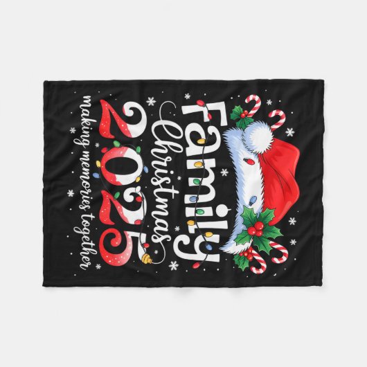 Family Christmas 2025 Matching Squad Santa Elf Fun Fleecedecke (Vorderseite (Horizontal))