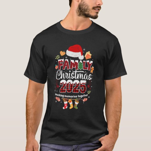 Family Christmas 2025 Matching Squad Santa Elf Fun T-Shirt (Vorderseite)