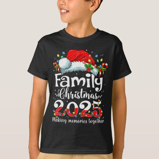 Family Christmas 2025 Matching Squad Santa Elf Fun T-Shirt (Vorderseite)