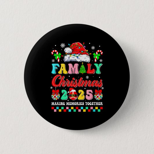 Family Christmas 2025 Matching Squad Santa Xmas Fu Button (Vorderseite)