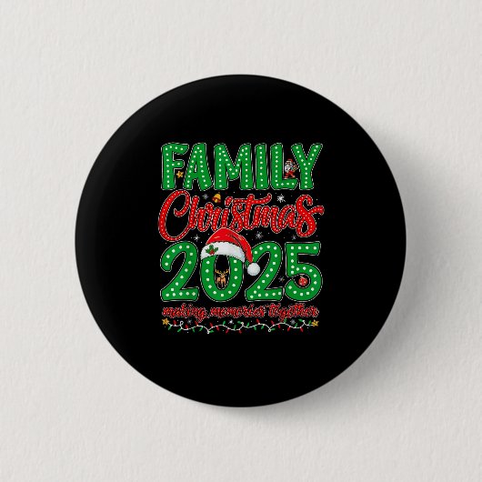 Family Christmas 2025 Squad Santa Elf Xmas Matchin Button (Vorderseite)