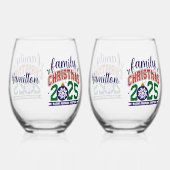 Family Christmas 2025 Weinglas Ohne Stiel (Vorderseite)