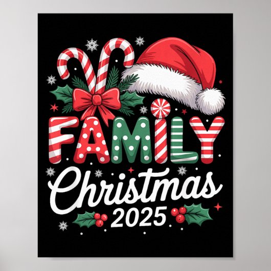 Family Christmas 2025 Xmas Matching Pajamas  Poster (Vorne)