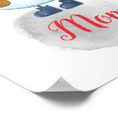 Family Christmas art Watercolor snowmen Poster (Ecke)