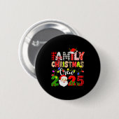 Family Christmas Crew 2025 Matching Outfit Xmas Sq Button (Vorne & Hinten)
