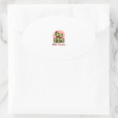 Family christmas frogs (3) ovaler aufkleber (Tasche)