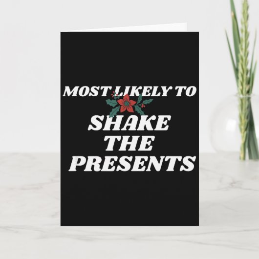 Family Christmas Funny Most Likely To Shake The Karte (Vorderseite)