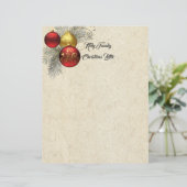 Family Christmas Letter Letterhead Writing Paper Briefbogen (Stehend Vorderseite)